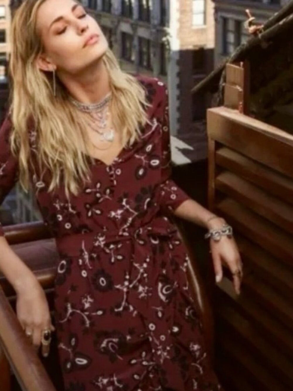 Sézane | Emma burgundy silk dress